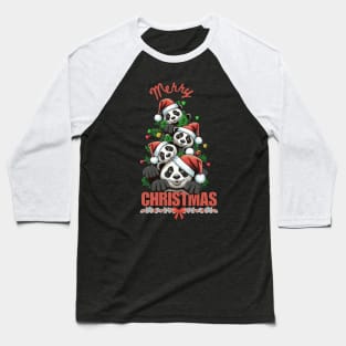 Merry Christmas Cat Santa Gift Baseball T-Shirt